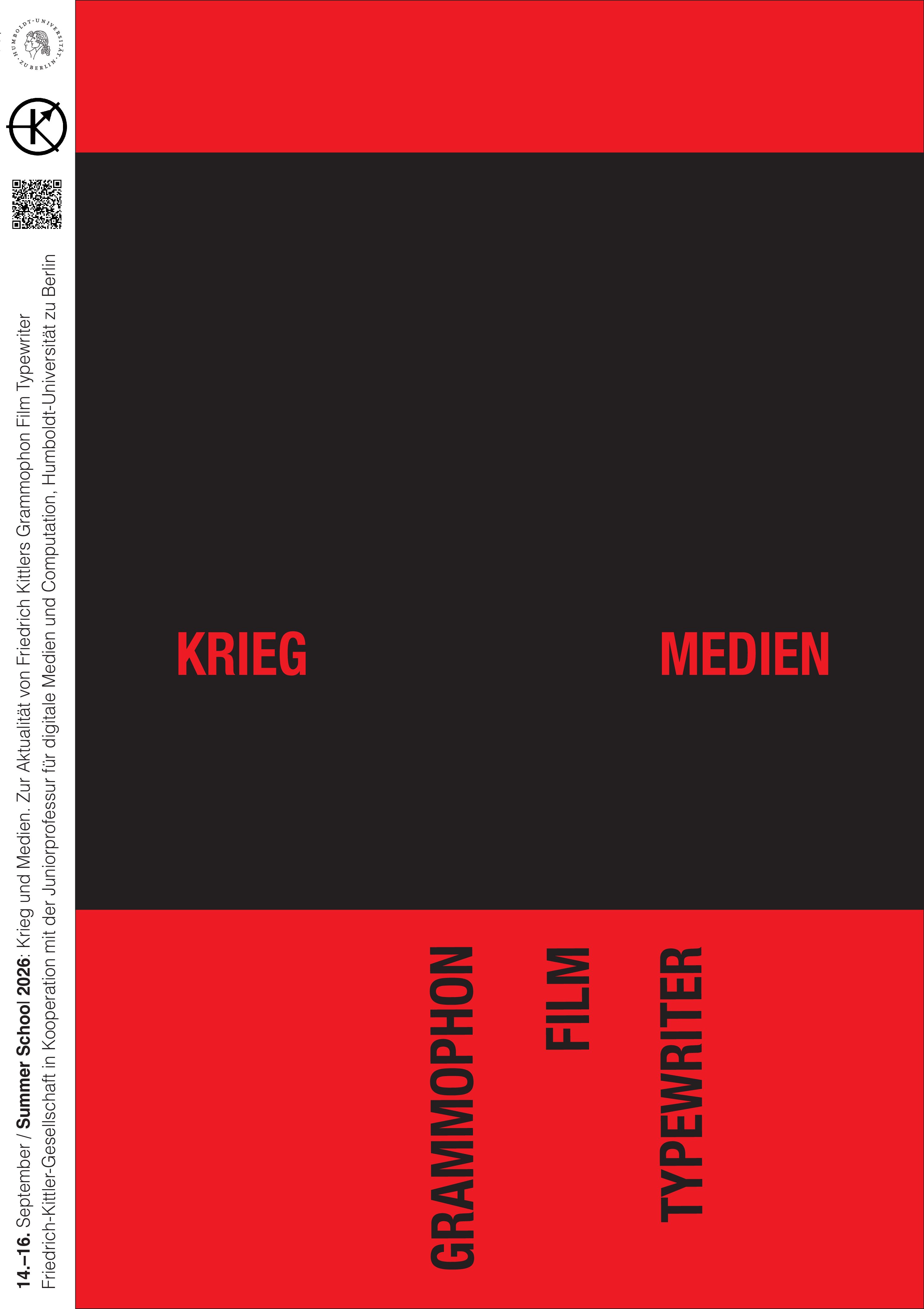 Summer School 2026: Krieg und Medien, 14.–16. September 2026